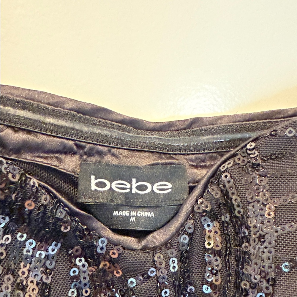 bebe Black Strapless Feathered Gown - Picture 7 of 12